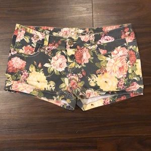 Floral Denim Shorts
